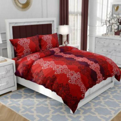 ABC Collection 144 TC Polycotton Double Floral Flat Bedsheet(Pack of 1, Multicolor)