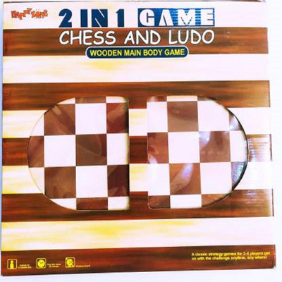 JSI MART Wooden Ludo and chess Combo Party & Fun game 2in1 board with special finishing 39 cm Chess Board(Brown)