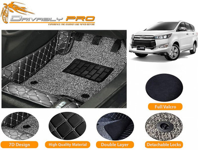 Drivably pro Leather 7D Mat For  Toyota Innova Crysta(Beige, Black)