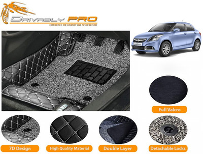 Drivably pro Leather 7D Mat For  Maruti New Dzire(Black)
