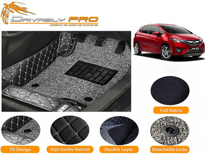 Drivably pro Leather 7D Mat For  Honda Jazz(Beige, Black)