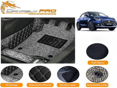Drivably pro Leather 7D Mat For  Maruti New Dzire(Black, Grey)