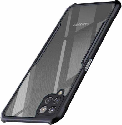 ISH COVER Back Cover for Samsung Galaxy M12(Transparent, Black, Shock Proof, Pack of: 1)