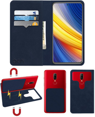 ACM Flip Cover for Poco X3 Pro(Blue, Cases with Holder, Pack of: 1)
