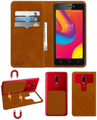 ACM Flip Cover for Lava Z1(Gold, Cases with Holder, Pack of: 1)