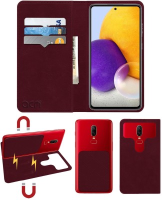 ACM Flip Cover for Samsung Galaxy A72(Maroon, Cases with Holder, Pack of: 1)
