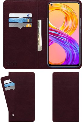 ACM Wallet Case Cover for Realme 8 Pro(Maroon, Cases with Holder, Pack of: 1)