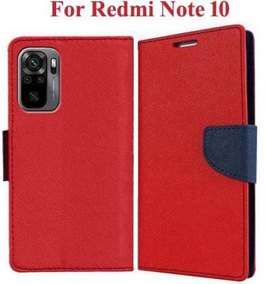 Mehsoos Flip Cover for Redmi Note 10, Redmi Note 10S, Redmi Note 11SE(Red, Dual Protection, Pack of: 1)