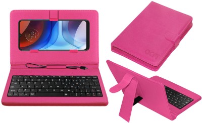 ACM Keyboard Case for Motorola E7 Power(Pink, Cases with Holder, Pack of: 1)