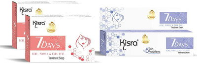KISRA 7Days Soap & Cream Combo Pack For Acne, Pimple, Dark Circle, Black Spot, Stretch Mark(3 Items in the set)