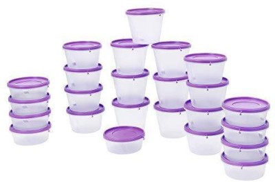 Cutting EDGE Polypropylene Grocery Container  - 1 L, 750 L, 500 L(Pack of 24, Purple, Clear)