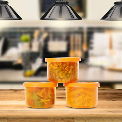 Cutting EDGE Plastic Utility Container  - 150 ml(Pack of 3, Orange)