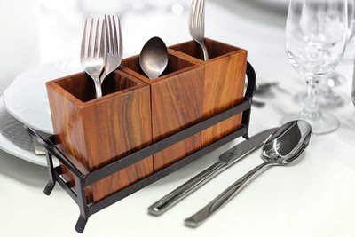 Sankalan Creation Empty Cutlery Holder Case(Brown  Holds 60 Pieces)