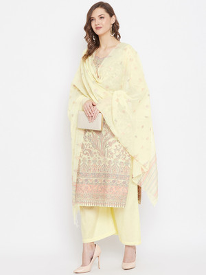 Safaa Cotton Blend Self Design Salwar Suit Material