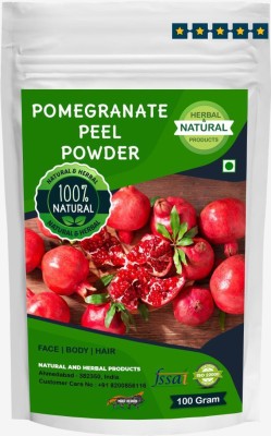 NATURAL AND HERBAL PRODUCTS Pomegranate Peel Powder (Punica Granatum,Anar) For Skin Care(Face Mask),Hair Growth and Juice - 100 Gram(100 g)