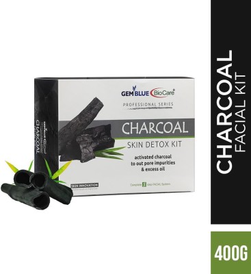 GEMBLUE BIOCARE CHARCOAL SKIN DETOX FACIAL KIT (400 g), Complete facial kit(5 x 80 ml)