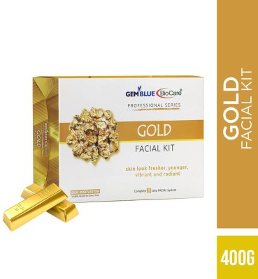 GEMBLUE BIOCARE Gold Facial Kit,400gm, for Skin Look Fresher, Younger, Vibrant, and Radiant, Suitable All Skin Types, Complete Skin Care Kit(400 g)