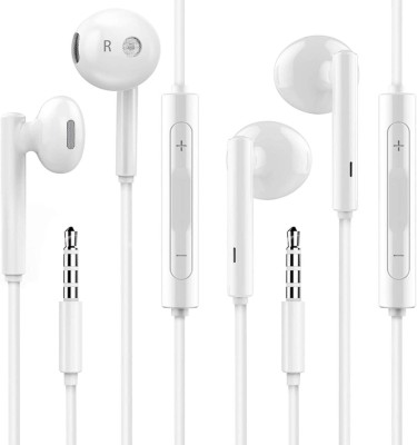 Meyaar Metal in-Ear Earphone Earbuds with Mic for IOS 5 5s 6s Set Of 2 Wired Gaming Headset(White, In the Ear)