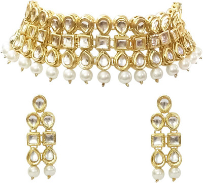 Anahat collection Alloy White, Gold Jewellery Set(Pack of 1)