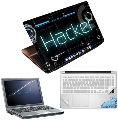 FineArts Hacker Wallpaper 4 in 1 Laptop Skin Pack with Screen Guard, Key Protector and Palmrest Skin Combo Set(Multicolor)
