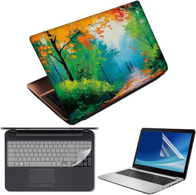 FineArts Painitng Two Children 3 in 1 Laptop Skin Pack With Screen Guard & Key Protector Combo Set(Multicolor)