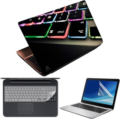 FineArts Keyboard Color Led 3 in 1 Laptop Skin Pack With Screen Guard & Key Protector Combo Set(Multicolor)