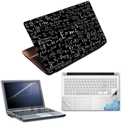 FineArts EMC2 Black 4 in 1 Laptop Skin Pack with Screen Guard, Key Protector and Palmrest Skin Combo Set(Multicolor)