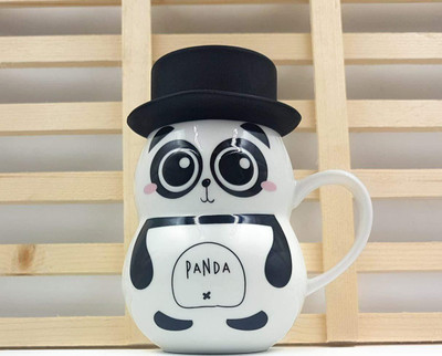 PRIDE STORE Panda Ceramic Coffee Milk Tea Beverages mug Cup Ceramic Coffee Mug(300 ml)