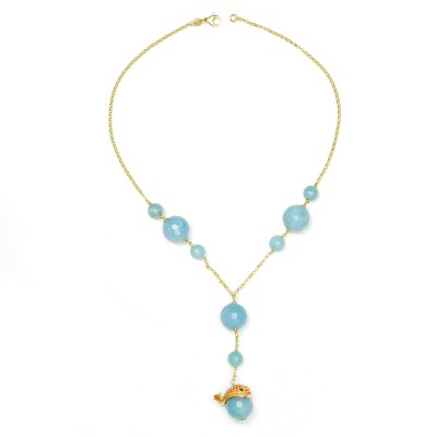 MISIS Krill Agate Gold-plated Plated Sterling Silver Necklace