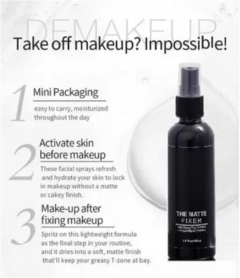 LILLYAMOR Matte Fixer Face Primer Spray Long Stay Primer  - 100 ml(Transparent)