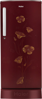 Haier 192 L Direct Cool Single Door 2 Star Refrigerator with Base Drawer(Red Freesia, HED-191TPRF)