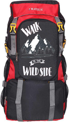 Matsun Travel bag trekking bag mountaineering bag Rucksack - 55 L(Black, Red)