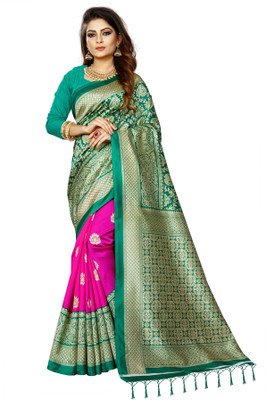 Vimalnath Synthetics Printed Daily Wear Art Silk Saree(Dark Green)