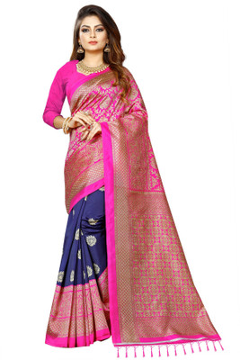 RUNAYA NX Printed Daily Wear Art Silk Saree(Pink)