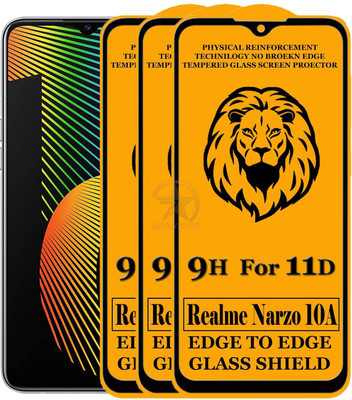 SEVEN7STAR Edge To Edge Tempered Glass for Realme Narzo 10A(Pack of 3)