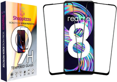 Shoppitzzo Edge To Edge Tempered Glass for realme 8/realme 8 Pro, 11D, 9H Hardness, Edge to Edge, Anti Scratch(Pack of 2)