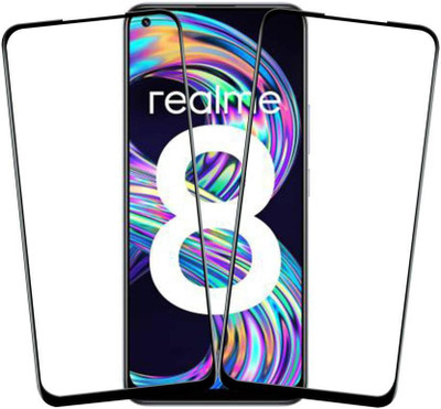 Shoppitzzo Edge To Edge Tempered Glass for realme 8/realme 8 Pro, 11D, 9H Hardness, Edge to Edge, With Easy Installation Kit(Pack of 2)