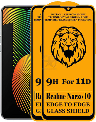 HQ Protection Edge To Edge Tempered Glass for Realme Narzo 10(Pack of 2)
