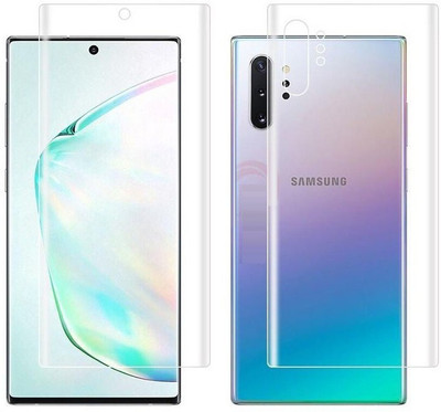 ELEF Front and Back Screen Guard for SAMSUNG Galaxy Note 10 Plus Edge to Edge Membrane Screen Protecttor (Not Tempered Glass)(Pack of 2)