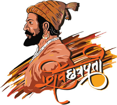 Masstone 57 cm Chhatrapati Shivaji Maharaj Marathi Wall Sticker Self Adhesive Sticker(Pack of 1)