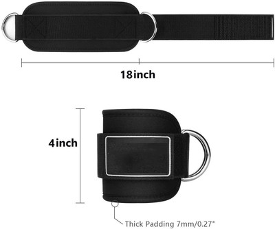 keycraze Gym Ankle Straps for Cable Machines attachment with heavy D-Double Ring Ankle Support