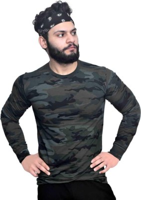 Anita Military Camouflage Men Round Neck Multicolor T-Shirt