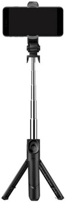 Wanzhow Bluetooth Selfie Stick(Black, Remote Included)