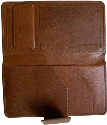 Lacadeau Men & Women Formal Brown Genuine Leather Document Holder(5 Card Slots)