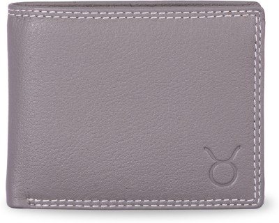 Hide horn Men Casual Grey Genuine Leather Wallet(8 Card Slots)