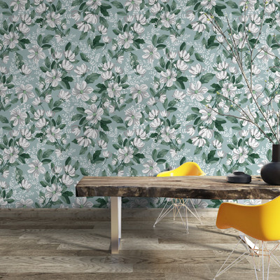 Unique Graphics Vinyl Floral & Botanical Green Wallpaper(L x W: 244 cm x 41 cm)