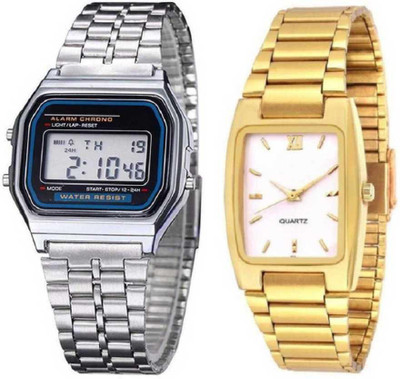 MATTRENDS Classic Series Classic Evergreen Gold Silver Combo Analog-Digital Watch - For Men