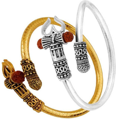 Pratima Brass Silver, Gold-plated Kada(Pack of 2)