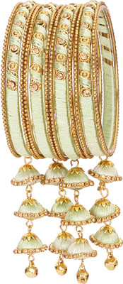 NMII Metal, Fabric Zircon Bangle Set(Pack of 12)