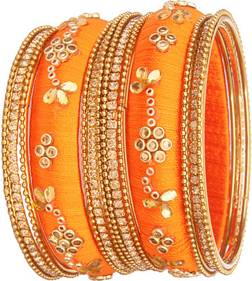NMII Metal, Fabric Zircon Bangle Set(Pack of 14)
